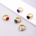 Shangjie oem anillo cuivre en verre cristal anneau coloré rerto couleur diamant mode sonnerie ouverte fiançailles